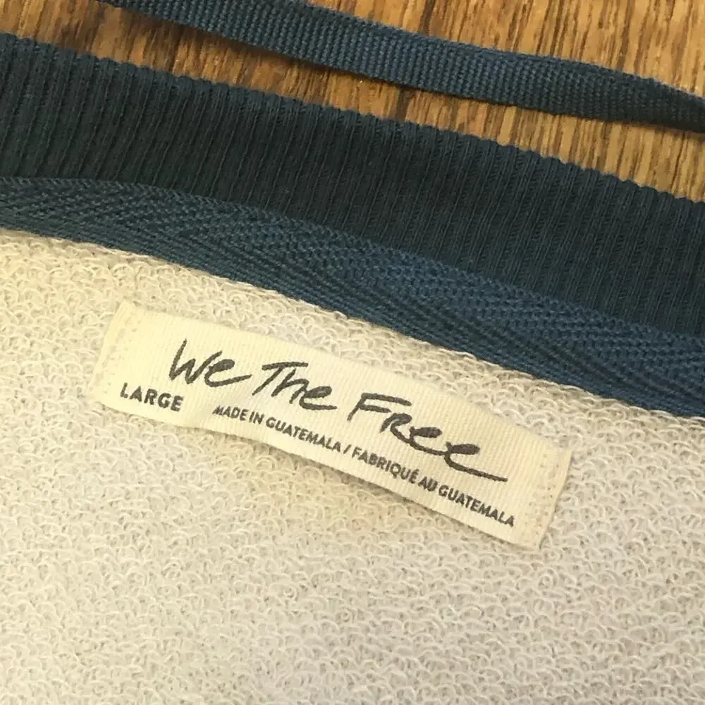 NWOT We the Free / Free People Classic Crew Colorblock Sweatshirt in Tea Combo - Picture 14 of 14